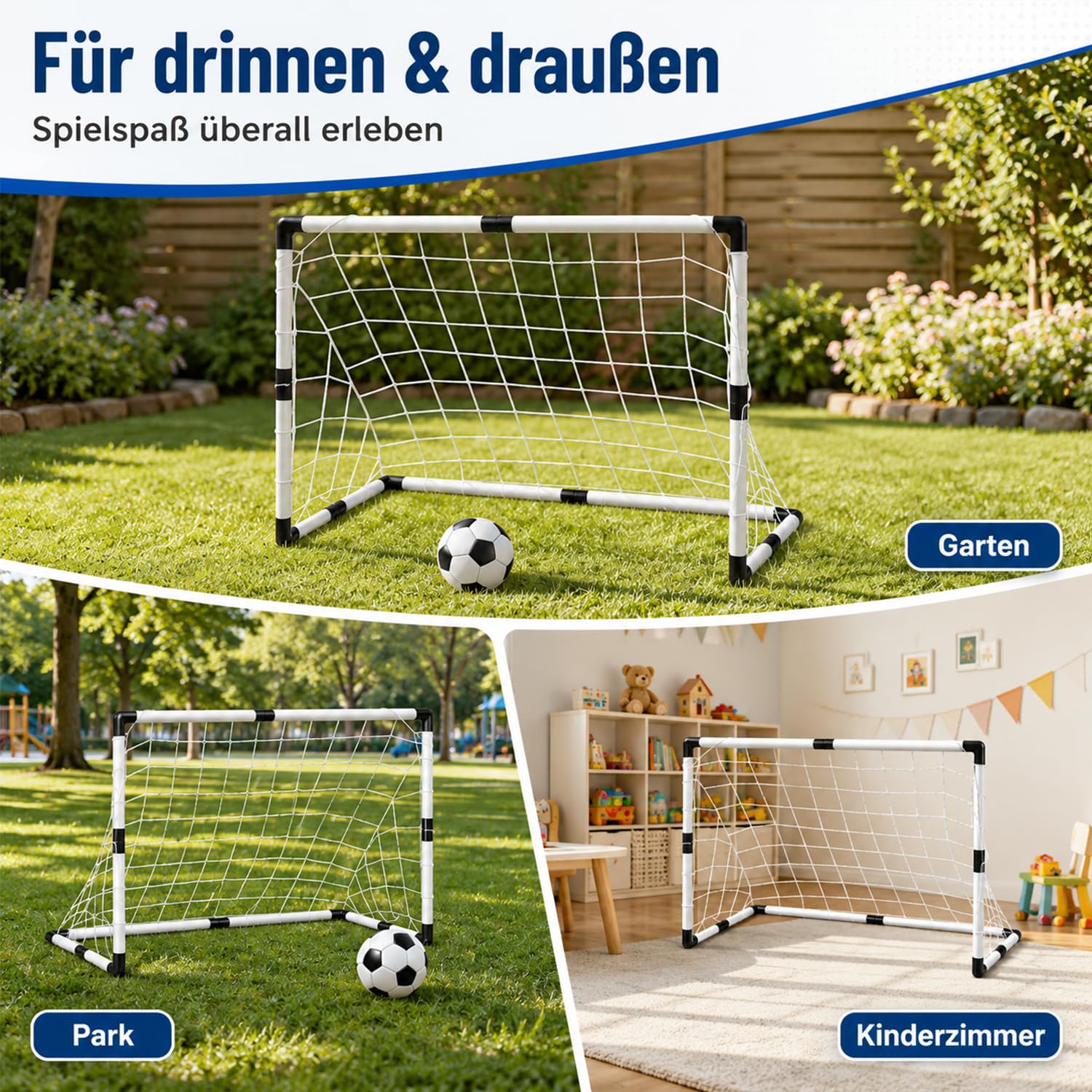 ZeiLaBang Kakadi Mini Fußball Ziel Set,Fußballtore Set von 2,kleine tragbare Ziele Ausrüstung,Faltbares Fussballtor,Fussball Trainingszubehör für Innen und Außen für Junge Mädchen Sport Familienspiel