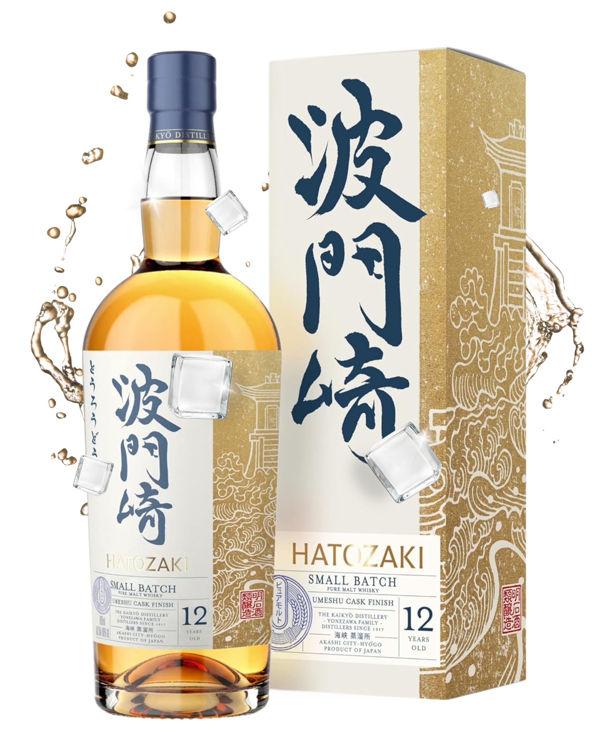 Hatozaki Umeshu Cask 12 YO Whisky I 46% Vol. I 700ml I 12 Jahre Reifung in amerikanischer Eiche & Umeshu-Fass I Aromen von Getreide, Pflaume & Honig I Japanischer Whisky aus der Kaikyō Distillery