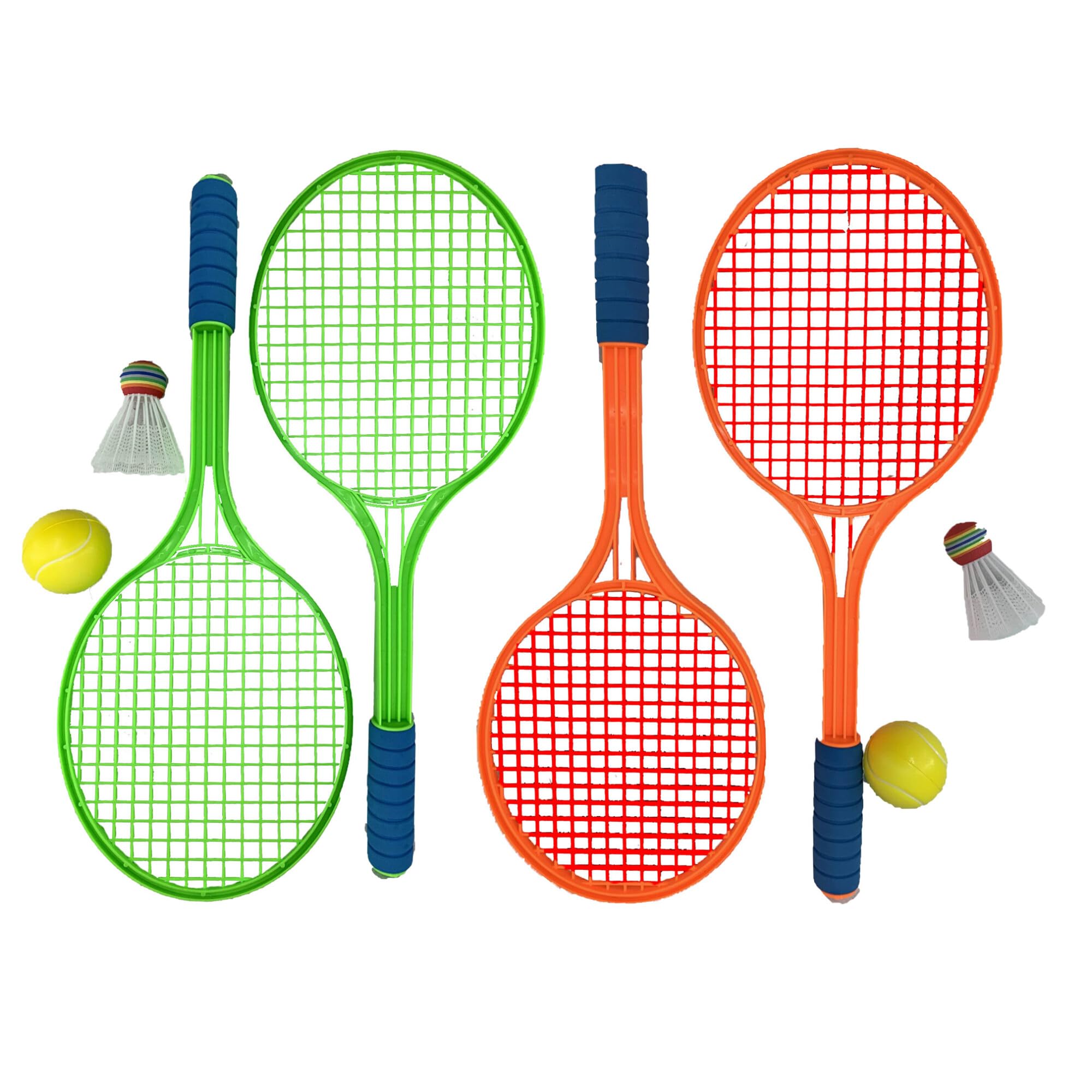 Twin Tennis Racket with Shuttlecock & Ball, 53 x 21 cm, Multicolor - Image 2