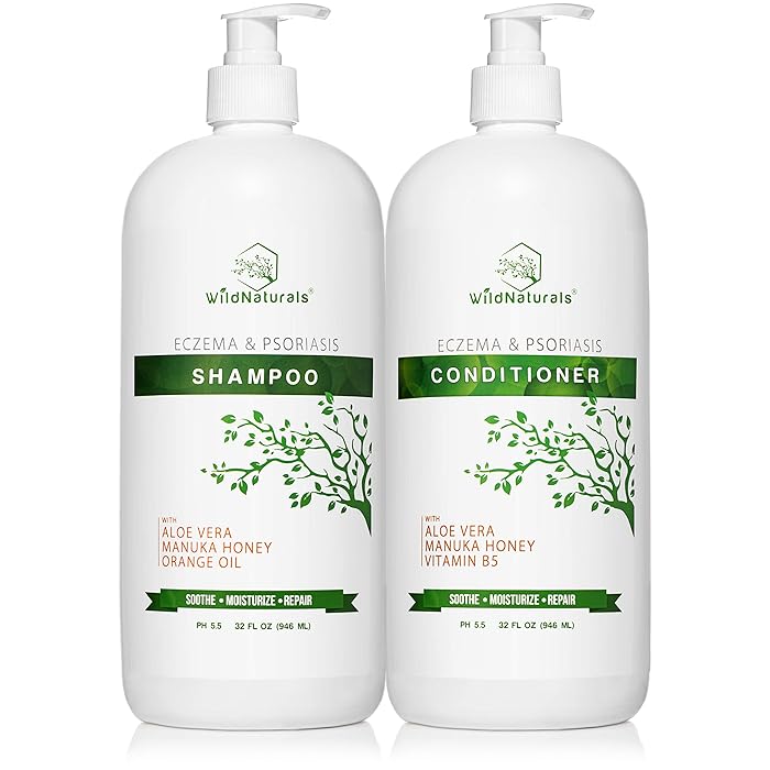 Buy Wild Naturals Eczema Psoriasis Shampoo Conditioner Set 32oz, 98