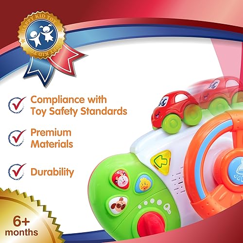 Miniatura 8 de HAP-P-KID My First Baby Stroller Toy - Volante de conducción para niños, asiento de automóvil, juguetes educativos para conductor, tablero de