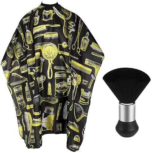 Miniatura 27 de FEBSNOW Capa de peluquero impermeable profesional para corte de cabello, cepillo para corte de pelo, verde militar, kit de peluquería para barba