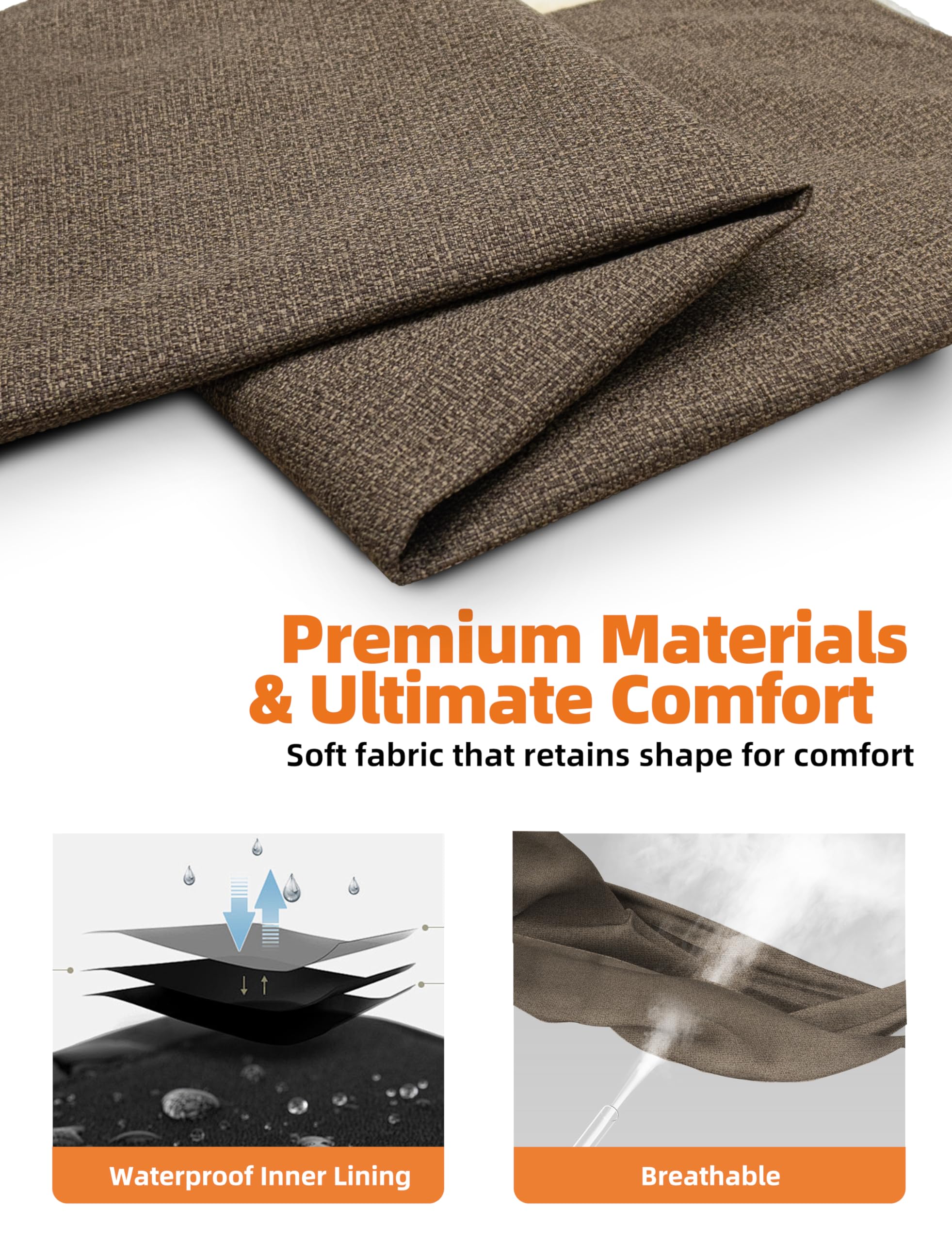 Sytopia Indestructible 42 Inch Orthopedic Waterproof Dog Crate Bed chew Proof for Extra Large Dogs, Removable Washable Cover, Egg Crate Foam Mat, Suitable for Dogs Up to 100 Lbs, Brown - image 4