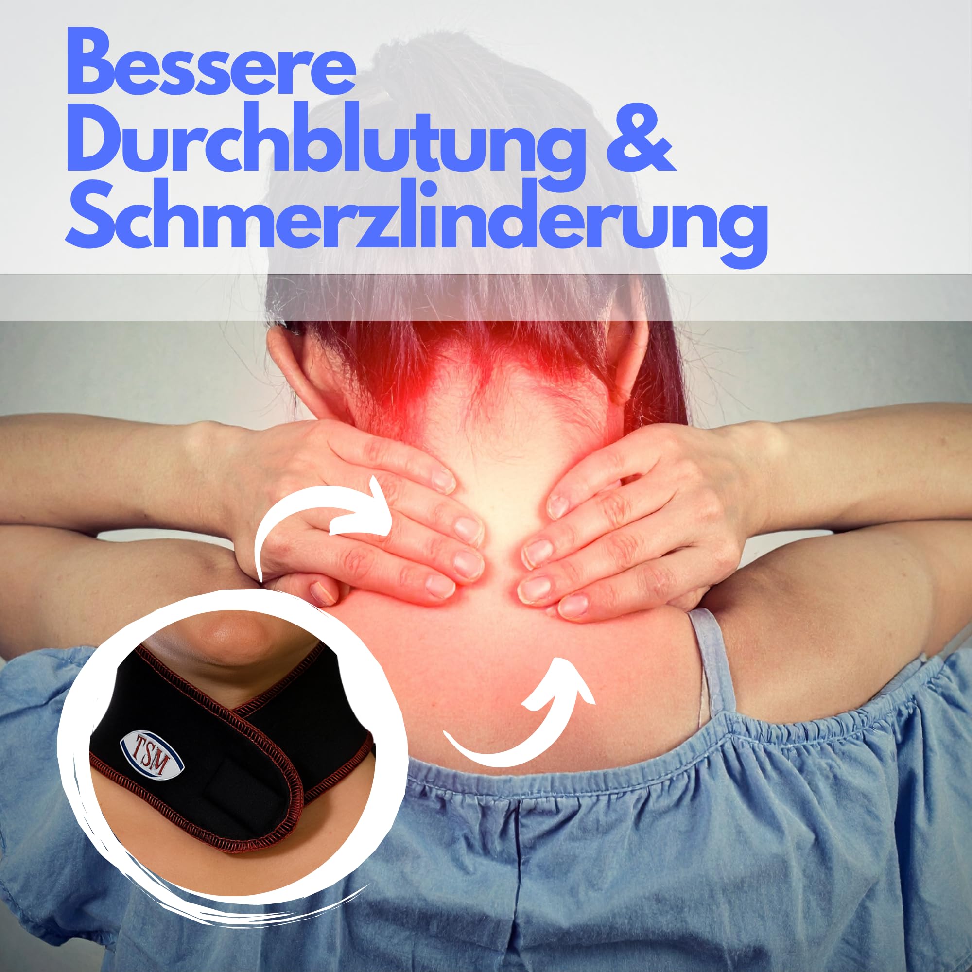 TSM Nacken-Bandage aktiv | Neoprenbandage zur Durchwärmung & Entlastung | Linderung bei Verspannungen & Schmerzen | Sport, Freizeit & Arbeit | Artikelnr 2120 | Made in Germany | 1 Stück, Größe M