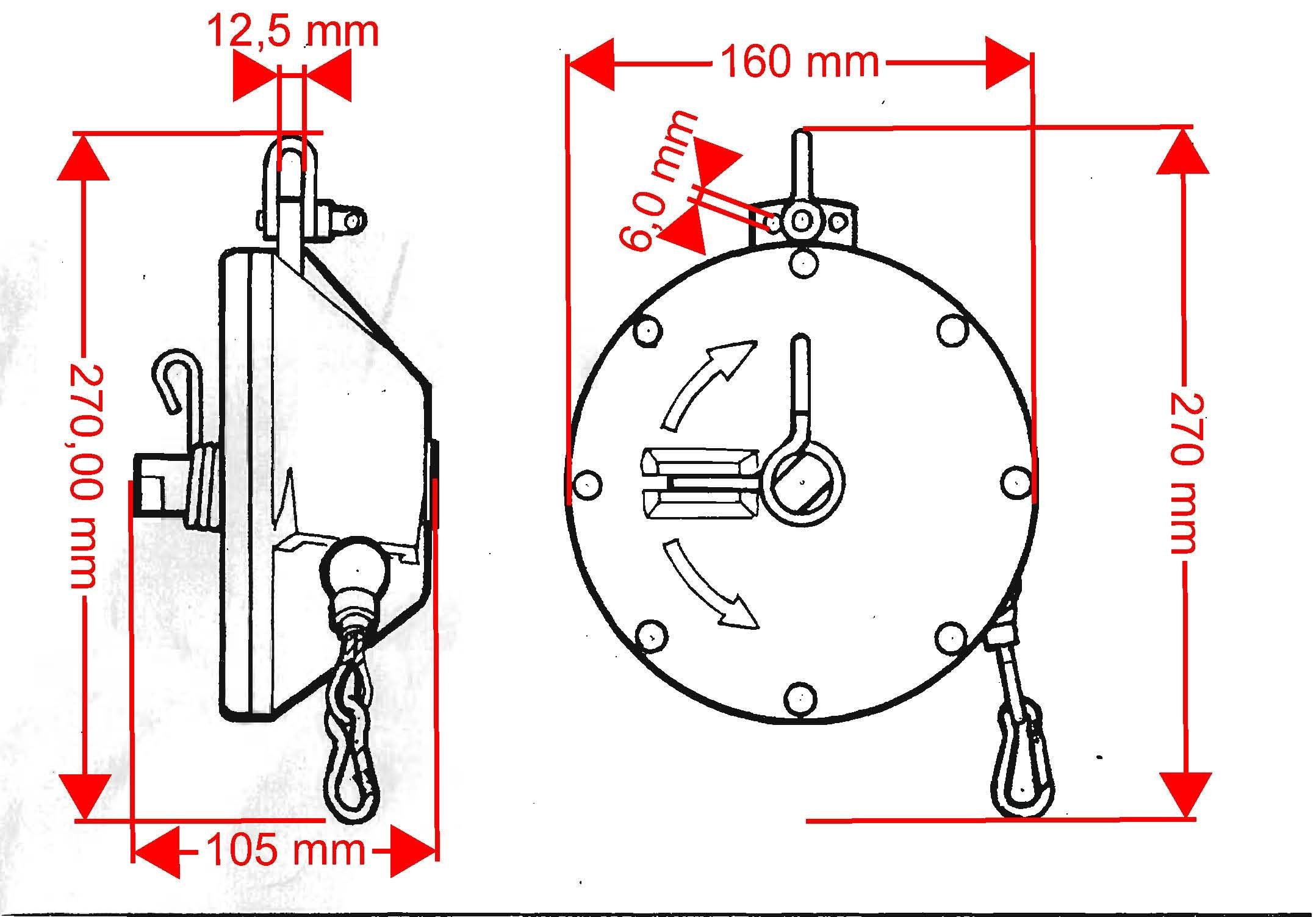 Bilanciatore BS1NY portata 3,0/6,0 kg cavo 2,10 mt nylon