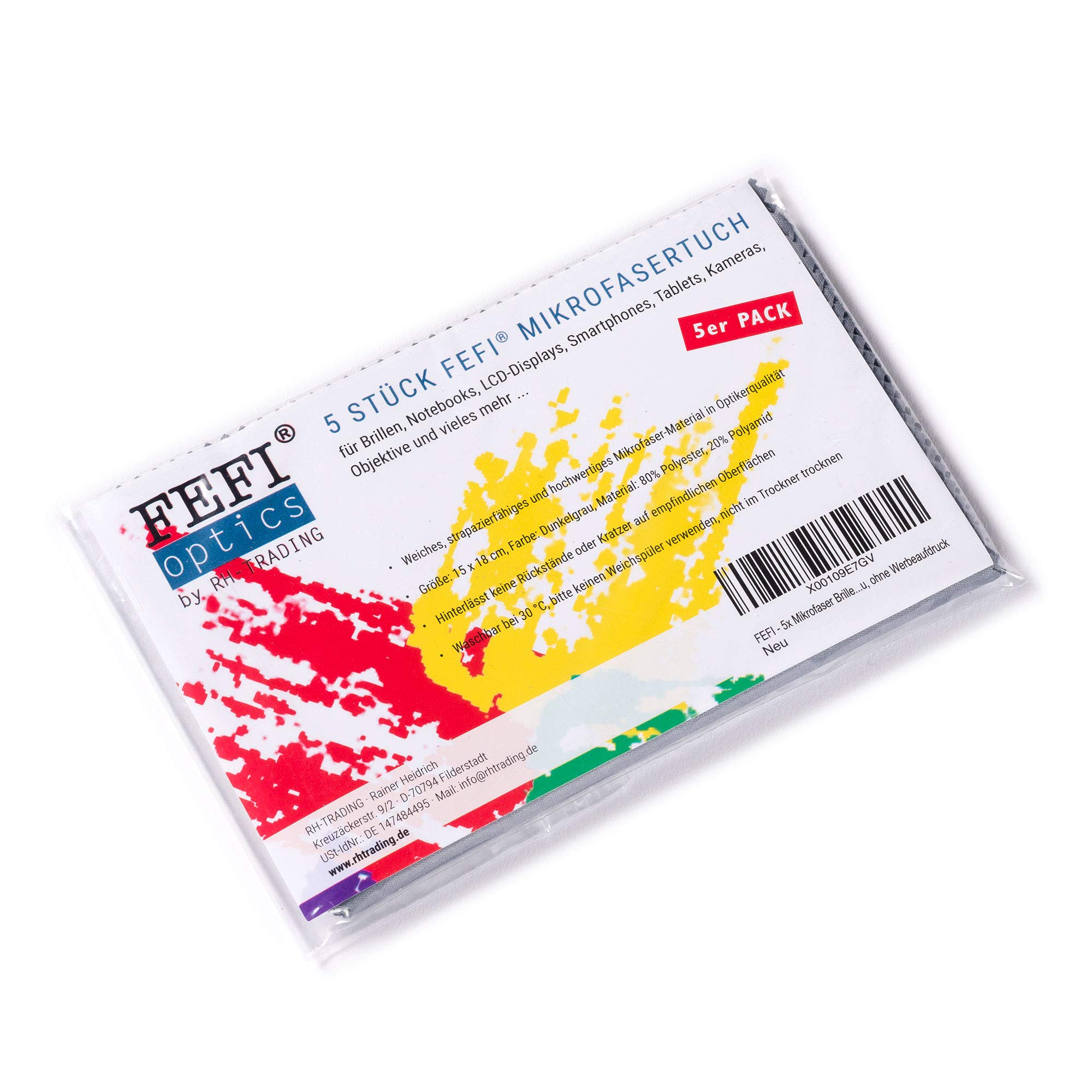 Microfiber brillenpoetsdoeken, brillenpoetsdoek, 15 x 18 cm, microvezel brillenreinigingsdoekjes voor brillen, beeldschermen, tablets, tv-schermen, camera's en meer, 30 stuks, wit