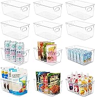 Vista 15 de YIHONG Contenedores de almacenamiento de plástico transparente, paquete de 8 contenedores organizadores de despensa con asa para cocina, congelador