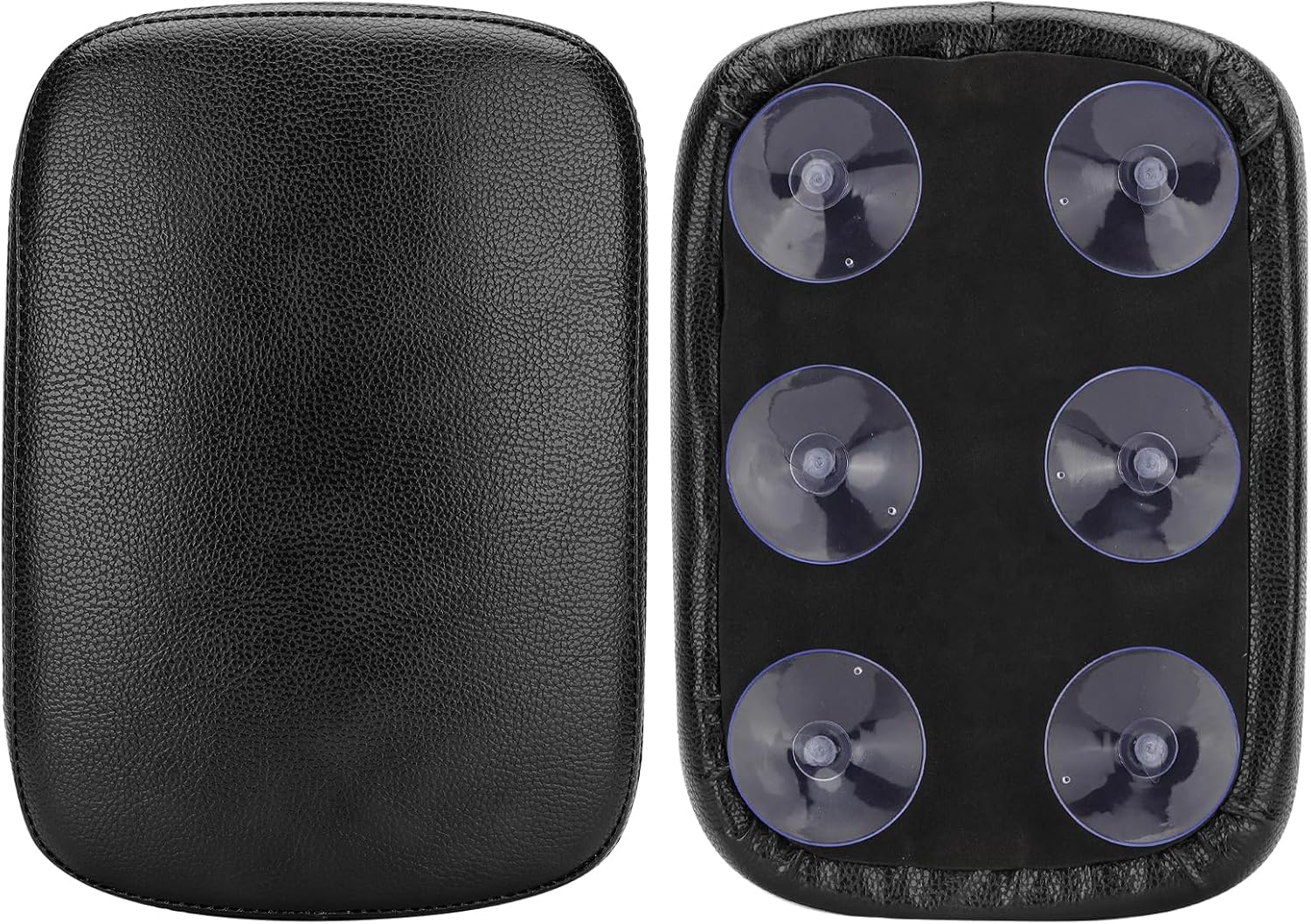 Motorcycle Rectangular Passenger Pad Seat Rear Leather Pillion Cushion 6 Suction Cup Compatible with Harley Dyna Sportster XL 883 1200 Chopper Custom