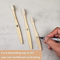 Vista 5 de SEVENHEAD Cepillos de dientes de bambú para adultos y niños, juego familiar de 6+4 piezas, cerdas suaves, natural biodegradable sin BPA, respetuoso