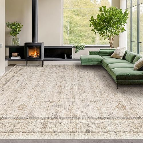 Miniatura 157 de Alfombra de Pasillo de Baño Lavable Oushak 2x5 - Floral Pastel Bohemio Ecléctico, Alfombra Pequeña Antideslizante de Pelo Bajo Resistente a Manchas