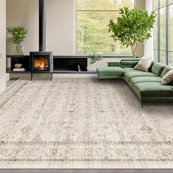24% off: Washable Floral 10x14 Big Living Room Rug, Stain Resistant Foldable Area Rug for Bedroom, Large …