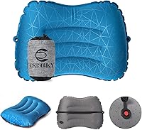 Crisonky Inflatable Camping Pillow 2.0 - Ultralight Travel Backpack Airplane Lumbar Support, Packs to Can Size