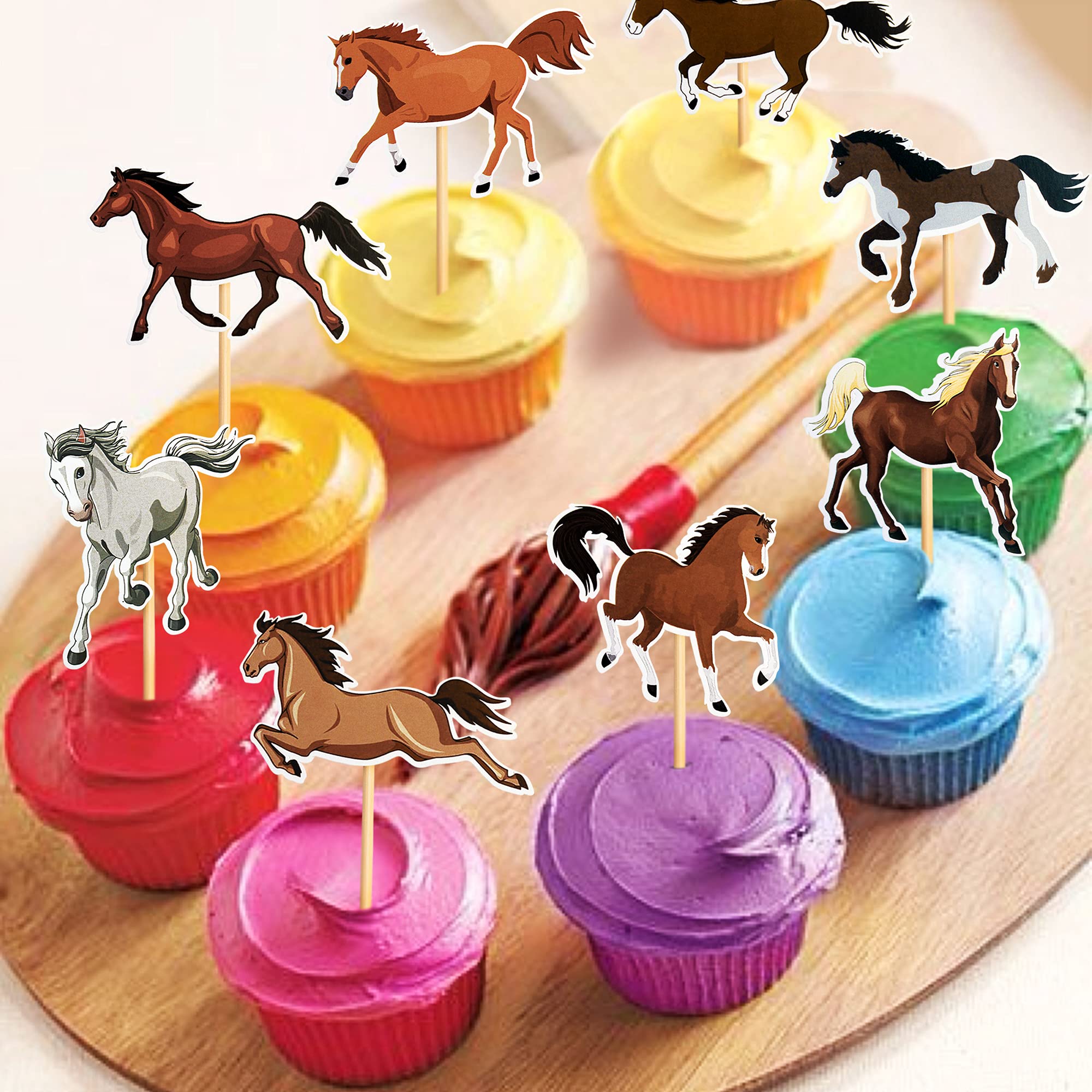 KOMBET 16 Cartelli Per Torta Tema Cavallo Arcobaleno – Decorazioni Festa Di Compleanno Per Bambine, Principessa E Fiabe