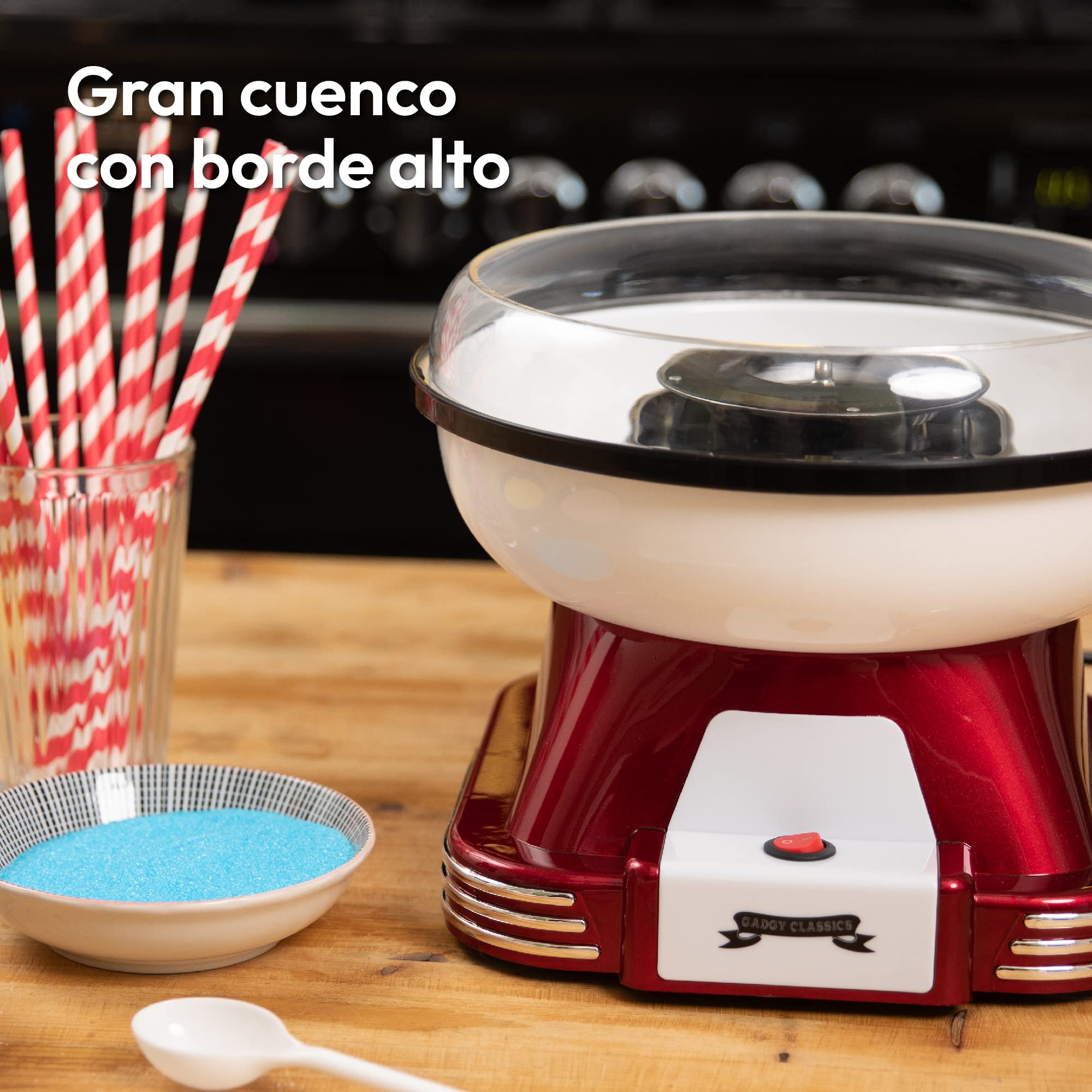 Gadgy Máquina de Algodón de Azúcar en Casa – Cotton Candy Machine de Diseño Retro – Máquina de Algodones de Azúcar o Caramelos - Ideal para Fiestas de Cumpleaños
