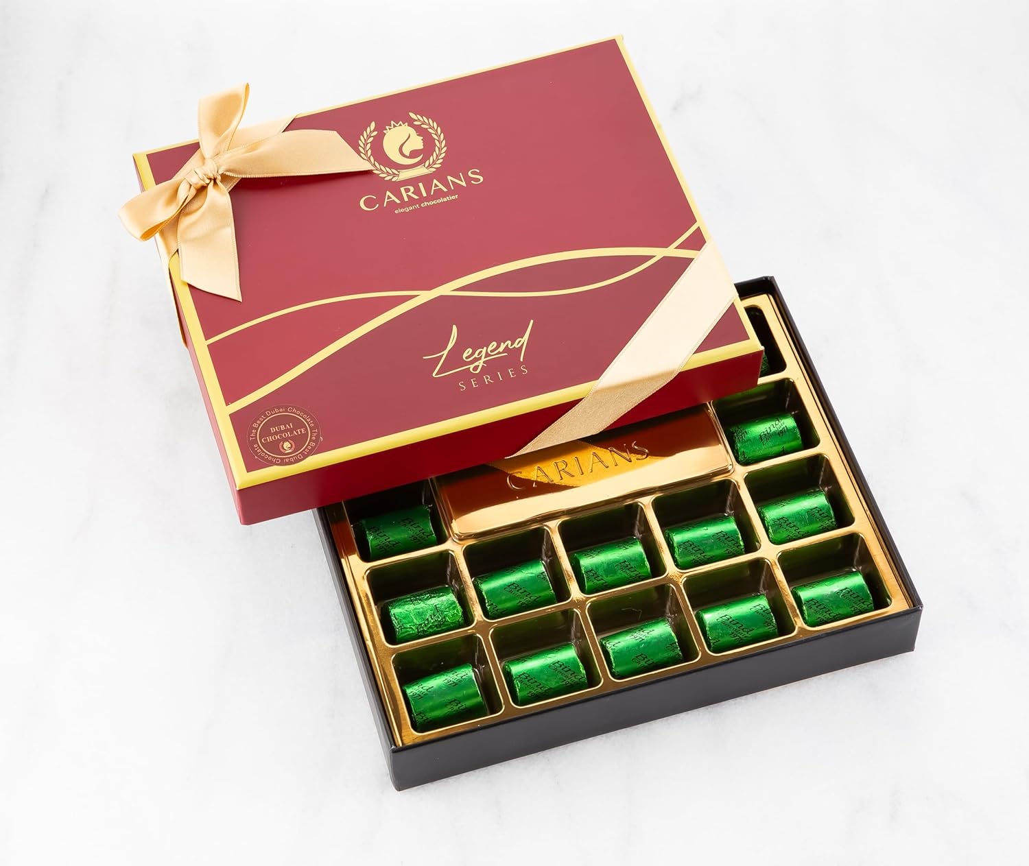CARIANS Dubai Chocolate Gift Box, Dubai Chocolate Candy with Pistachio and Kataifi, Great for Gift Giving and Anniversary, 17 Pcs