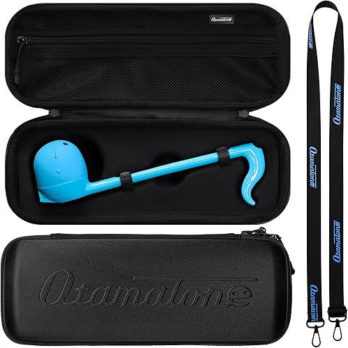 Otamatone Funda oficial (regular, 10.7 pulgadas), sintetizador de juguete para instrumentos musicales, funda rígida interior suave con correa de