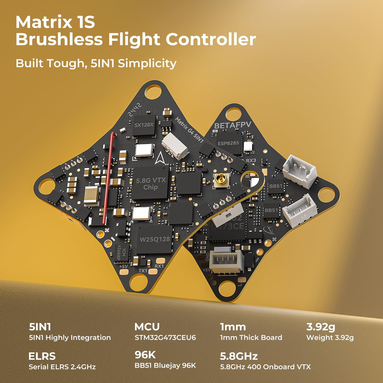 BETAFPV Meteor75 Pro 1S Brushless Drone with Matrix 1S 5IN1 FC, 1102 22000KV Motor, 45mm 3-Blade Prop for FPV Freestyle Racing Indoor Outdoor, Fly Time Up to 6.5Min with ​LAVA II 580mAh 1S Lipo - ELRS