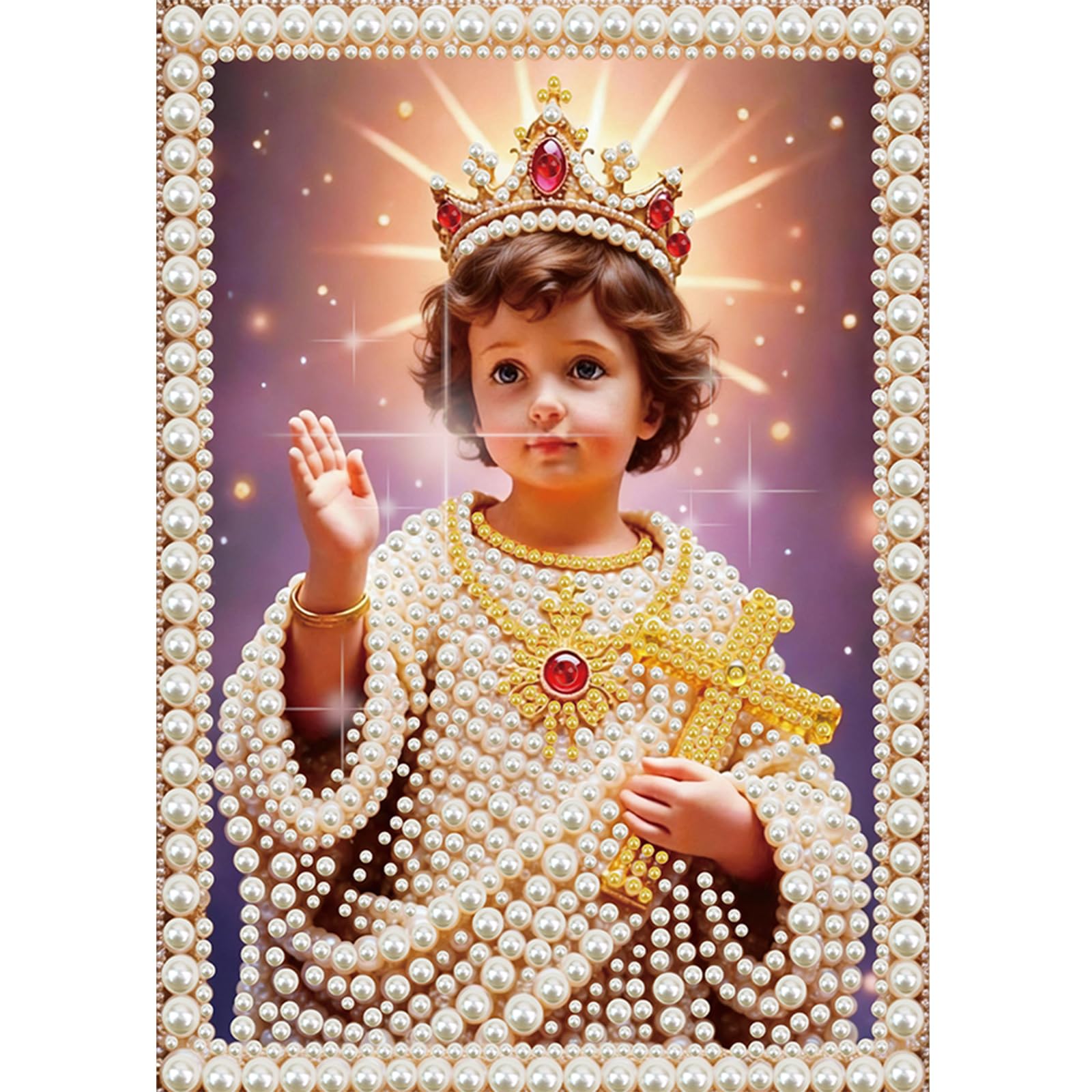 POETRYDRAW Jesus Special Shaped DIY Partial Drill Pearl Diamonds Painting for Adults Beginners Home Decor Pearl Gem Paintings Picture Arts Craft 11.81x15.75In