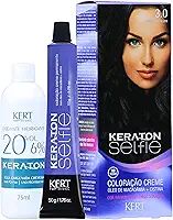 Keraton Coloração Permanente Em Creme Para Cabelos Com Cistina E Óleo De Macadâmia Selfie 50G Nº 3.0 Castanho Escuro