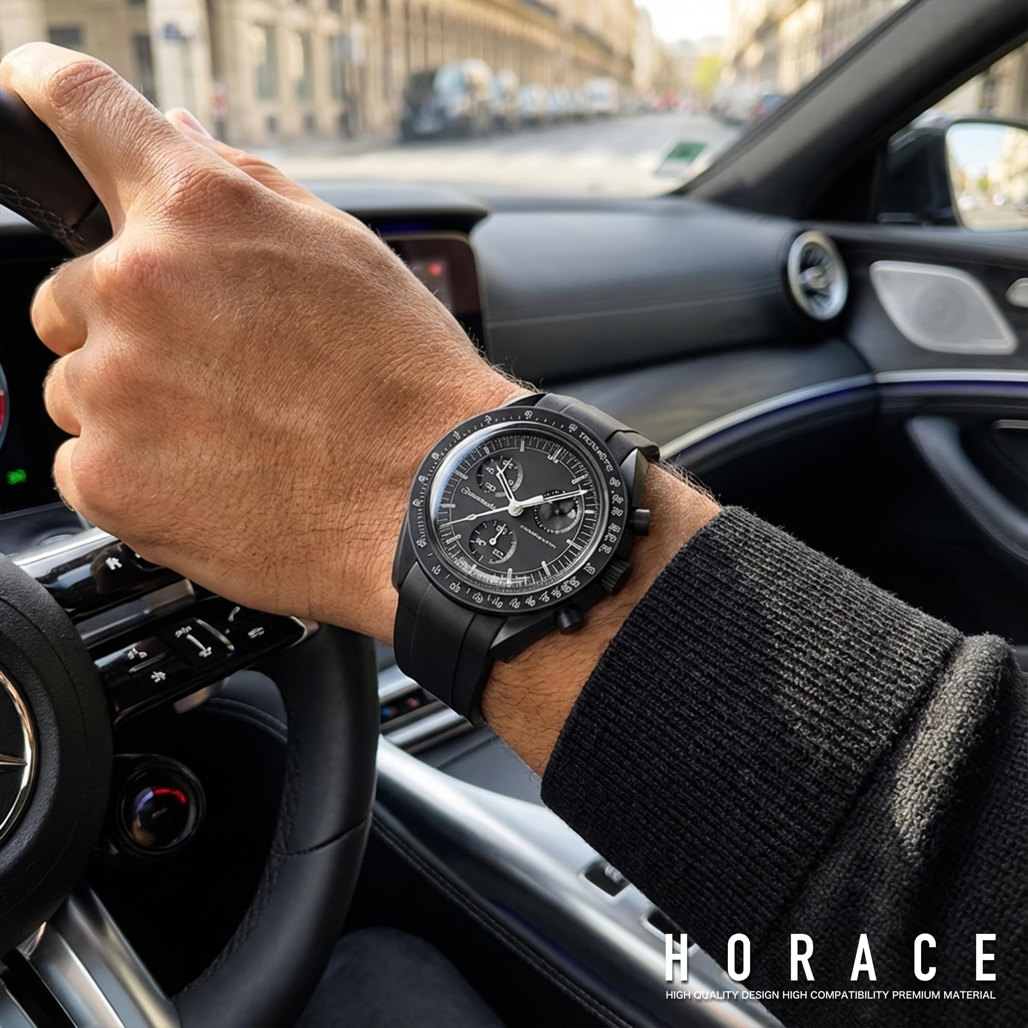 HORACE Cinturino universale per orologio in silicone liquido 20mm – Compatibile Omega x Swatch MoonSwatch – Kit di montaggio incluso