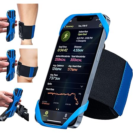 Cikyner Running Armband, 3 in 1 Running Phone Holder Sports Armband Bicycle Phone Holder 360° Rotatable & Detachable Running Phone Armband for 4.5- 9'' iPhone Samsung Huawei for Gym Running Hiking