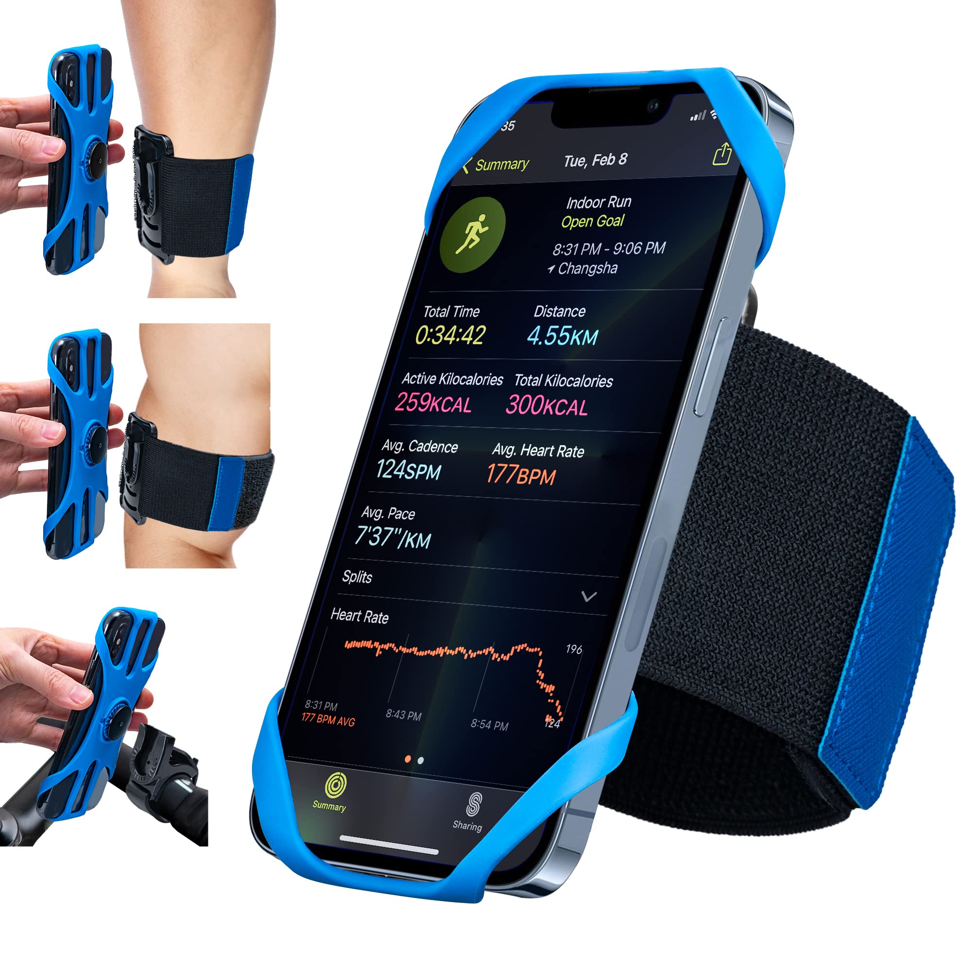 Brassard De Sport Pour Téléphone – Compatible écran Tactile – Réglable Et Respirant – Pour Running, Vélo, Fitness – Jusqu’à 6,9 Pouces