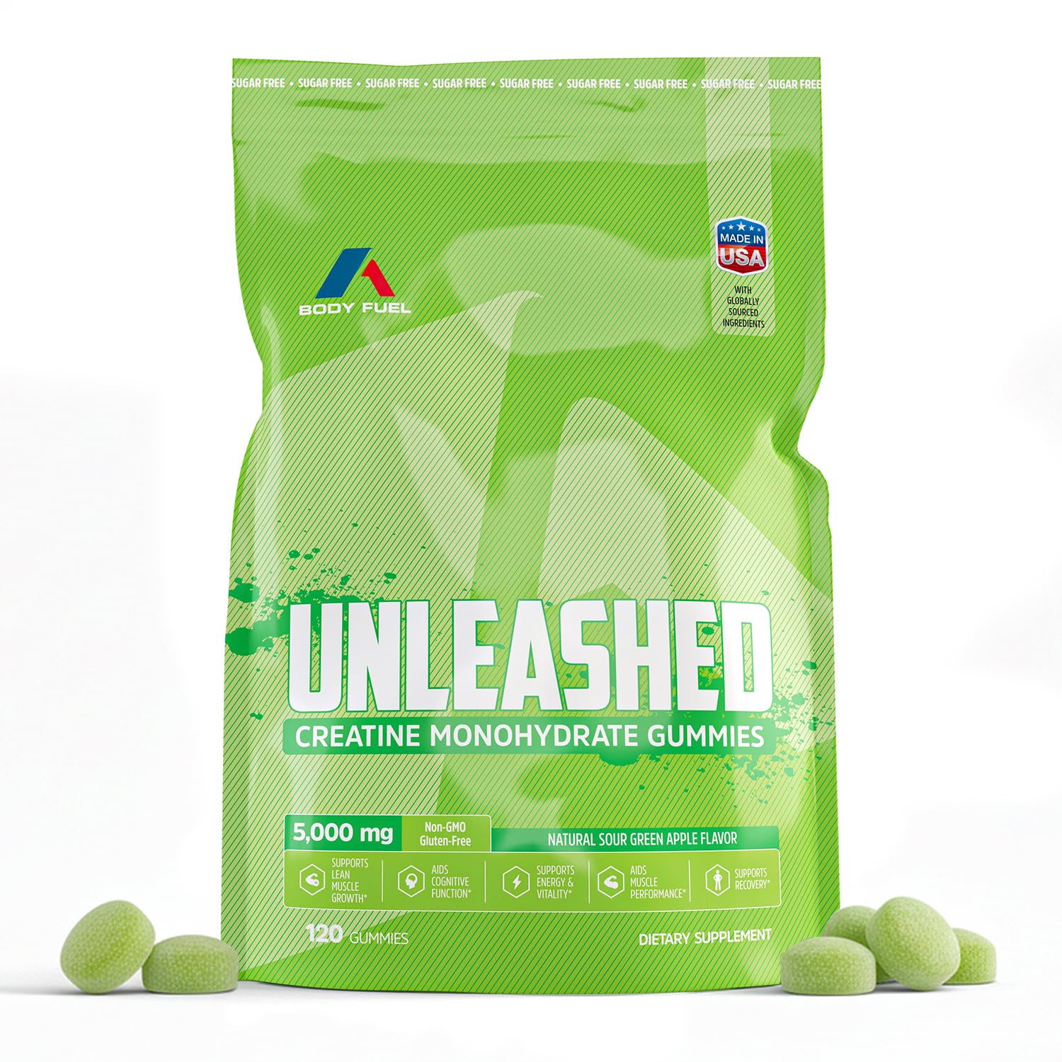 A1 Body Fuel — Gomas de creatina monohidratada 5.000 mg — 120 gomas