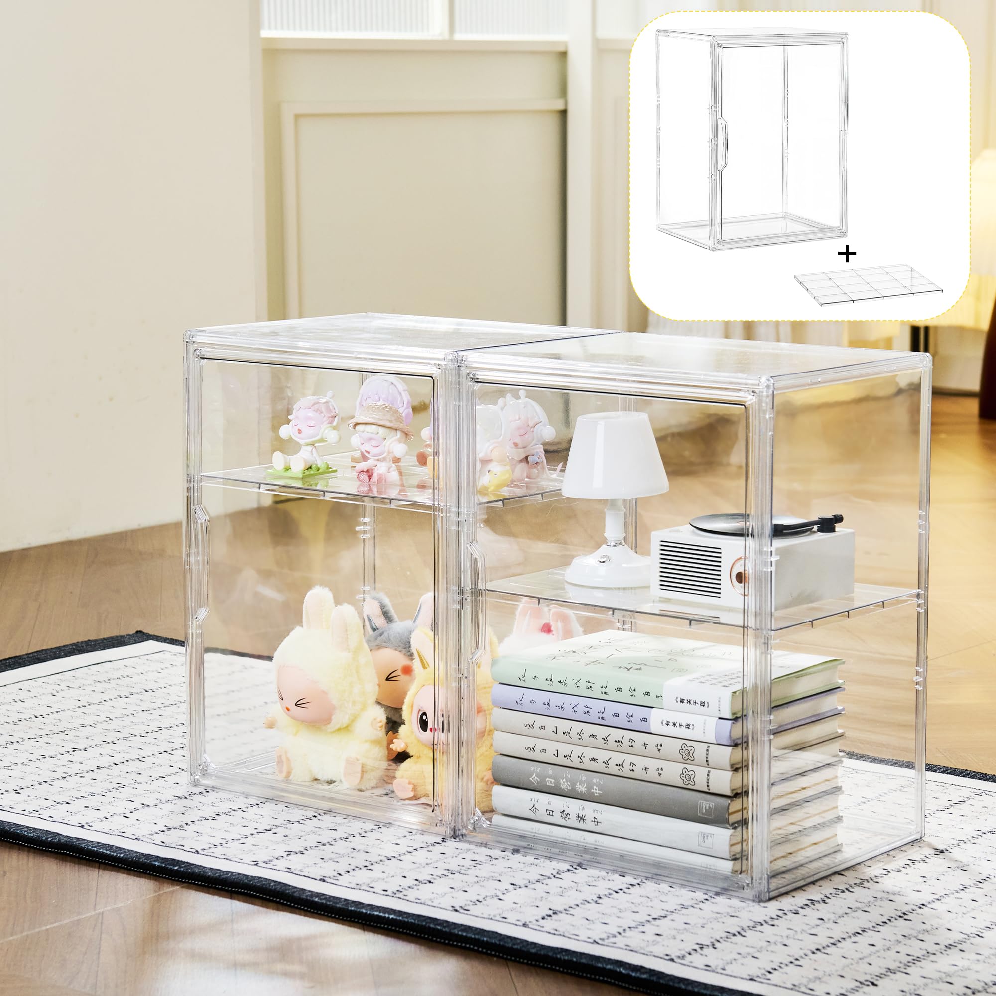 アクリルディスプレイケース 2個セット Amazon.co.jp: アクリルディスプレイケース、2段透明プラスチック