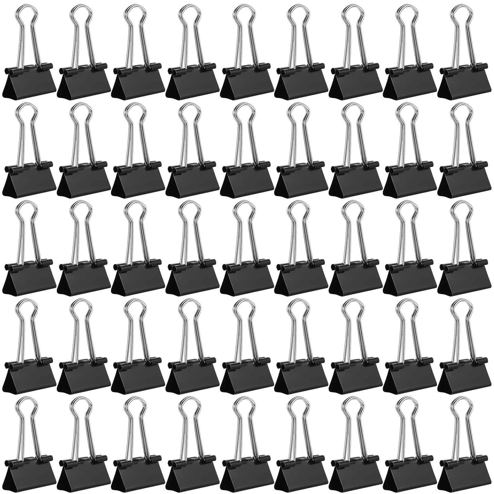 45 Pcs 25mm Bulldog Clips 25mm Binder Clipss, Mini Foldback Clips Set, Black Metal Bull Dog Clipss, Small Paper Clip Clamps for Organizing Files Money Papper Stationary, Office School Home Use