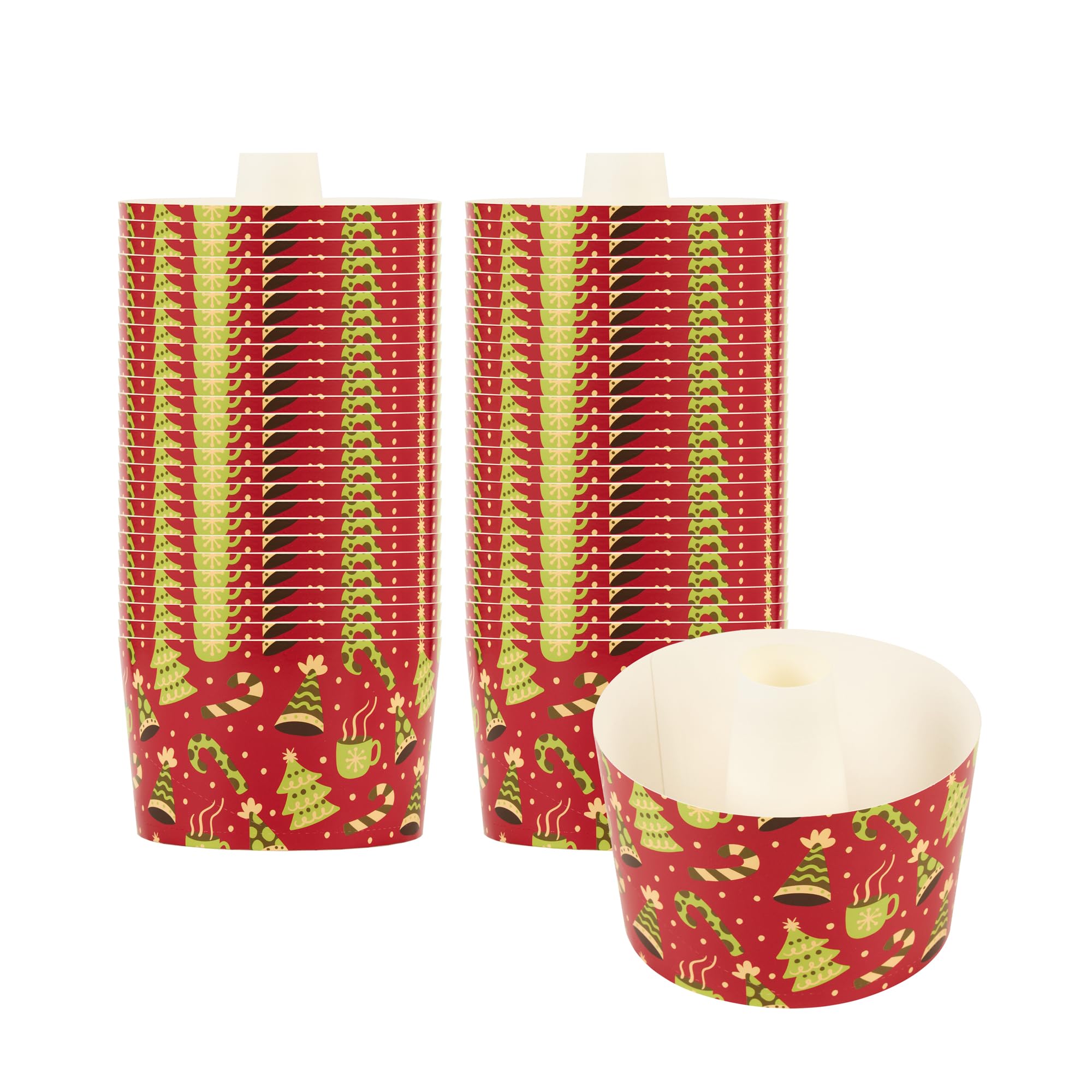 Restaurantware 38 oz Christmas Paper Angel Food Tube Pans, 5 3/4 In, 100 Ct