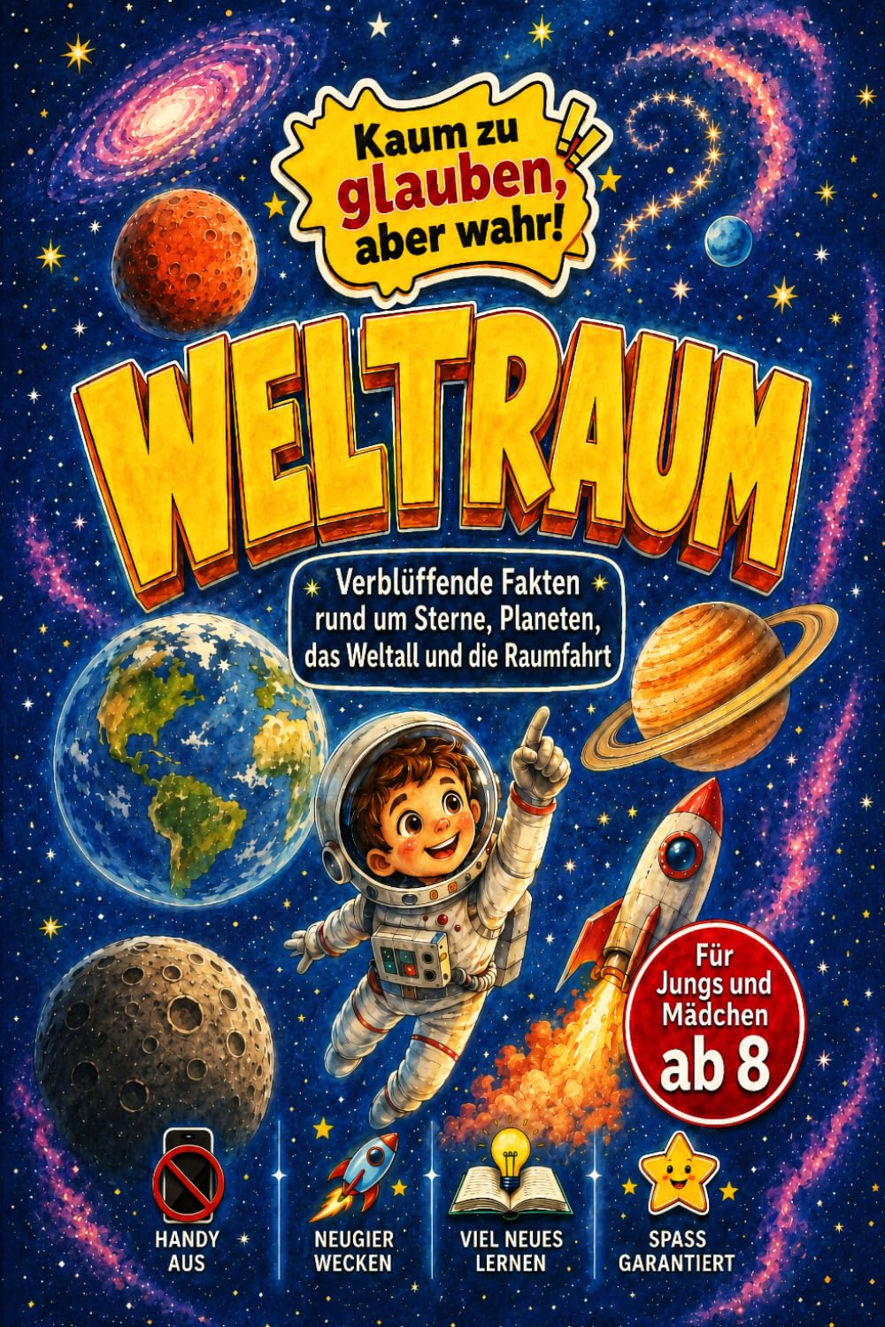 Weltraum - Kaum zu glauben, aber wahr!: Verblüffende Fakten rund um Sterne, Planeten, das Weltall und die Raumfahrt - Für Jungs und Mädchen ab 8