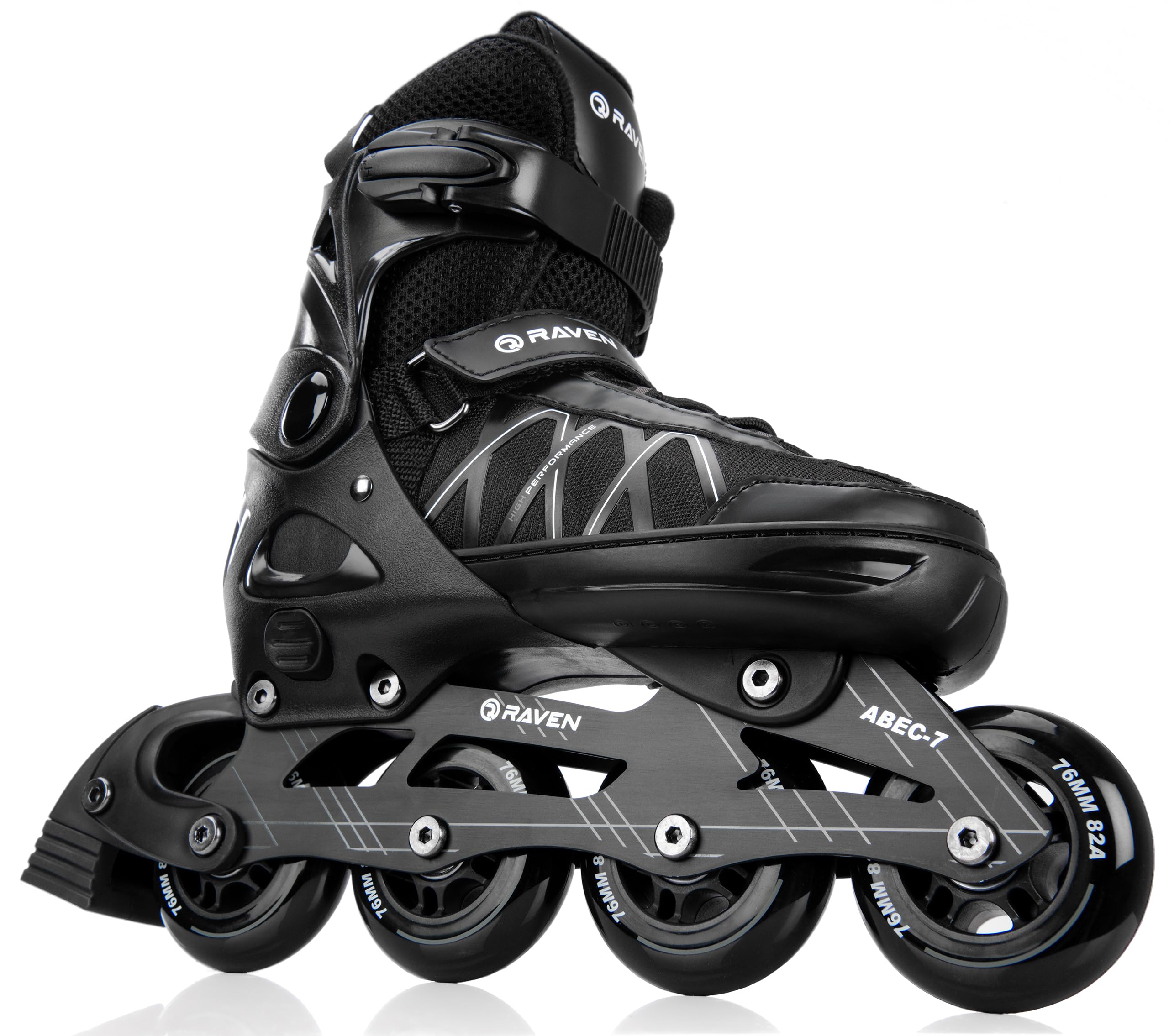 Raven Expert - Pattini a rotelle per bambini, ragazze, ragazzi, quad, pattini a rotelle per adulti, bambini - Cuscinetti ABEC-7, ruote in gomma - Regolabili