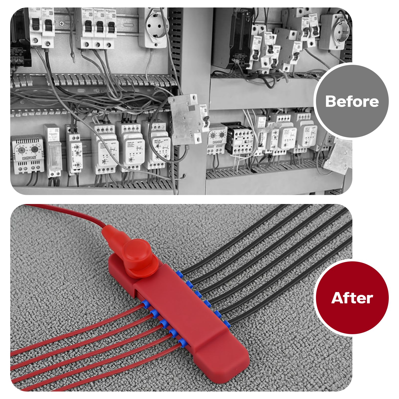 Stromverteilungsblock 150A 12V 1/4" Marine-Bus-Automobilstangen-Batterie Bus-Terminalblock mit Abdeckung für Solarververbindung von Schiff und Auto (schwarz + rot)