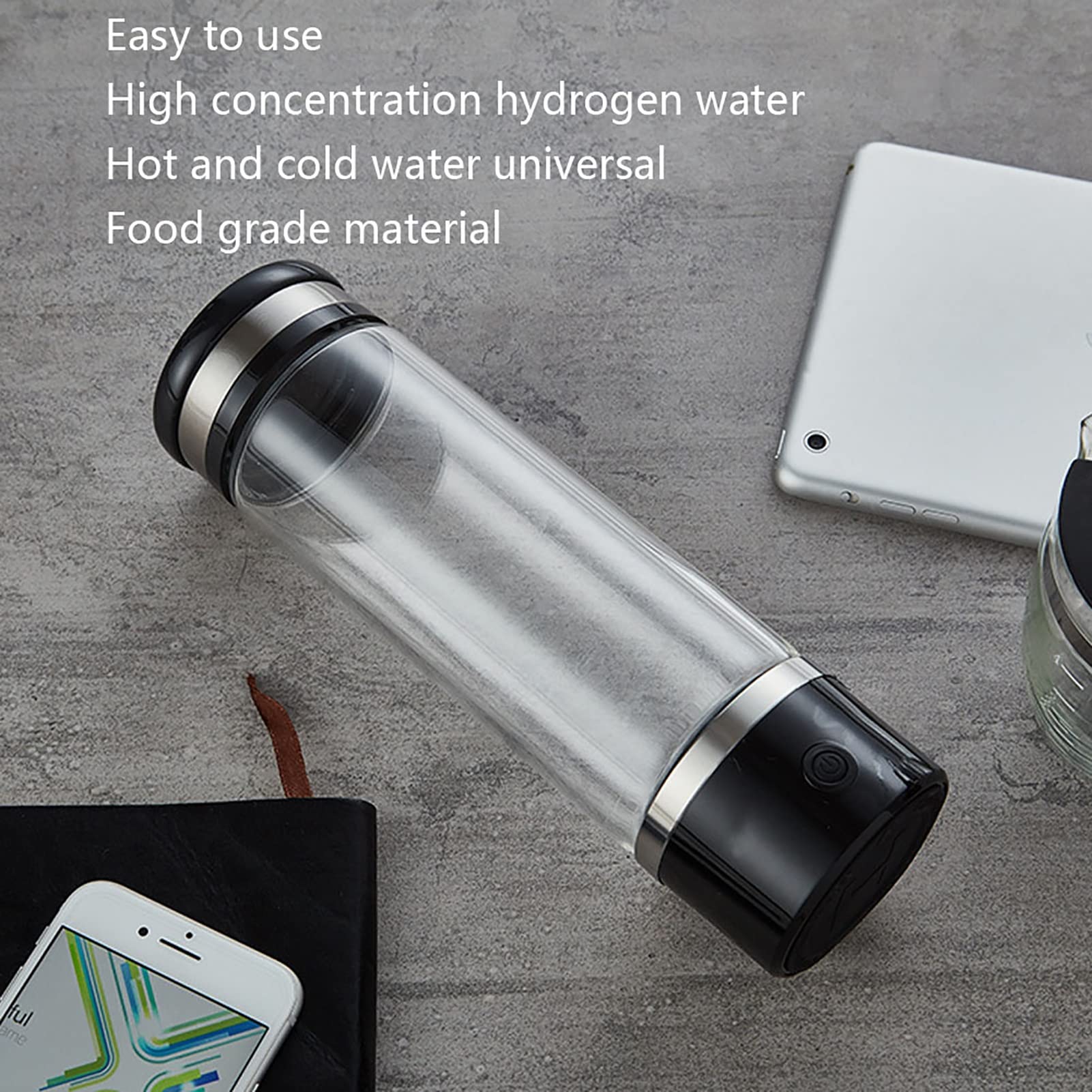 450ML Botella De Agua Alcalina De Hidrógeno Ionizador Generador De Agua Rica En Hidrógeno Tecnología PEM Modo 3 Minutos Hacen Que El Contenido De Hidrógeno Sea De Hasta 1000PPB Con Caja De Regalo