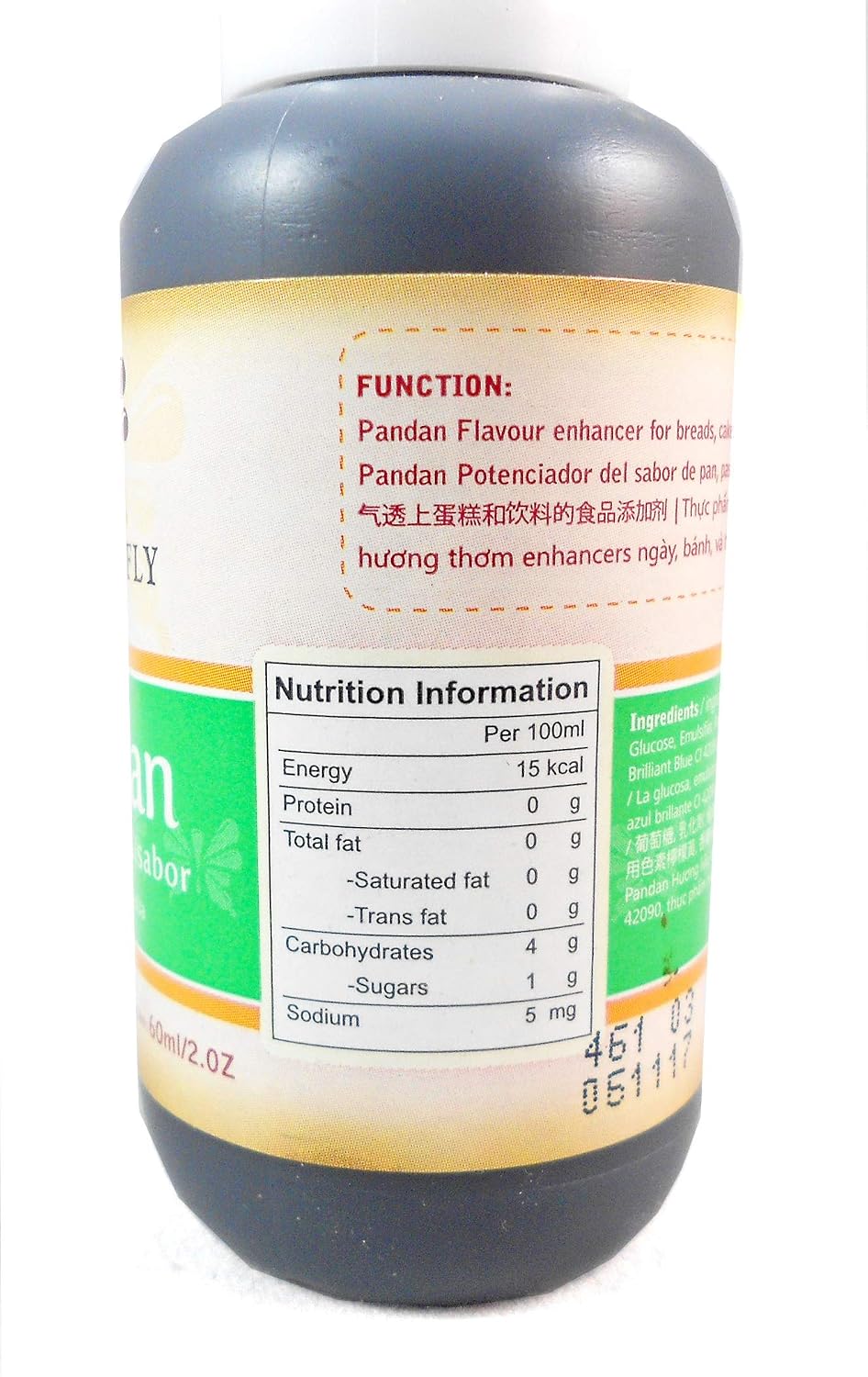 BUTTERFLY pandan flavouring (sabor) - 60ml/2 oz.