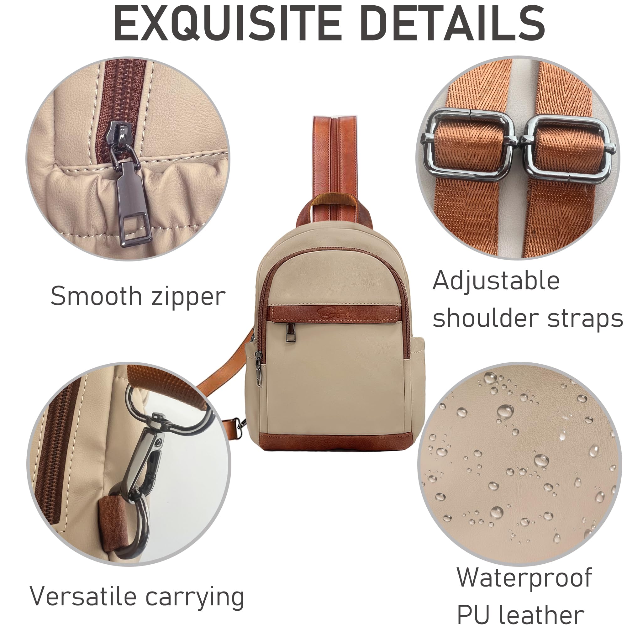 Mini plecak damski, mały – plecak miejski, torebka antykradzieżowa, wodoszczelny, elegancki plecak crossbody, plecak damski, na co dzień, na podróż, czas wolny, zakupy, do pracy