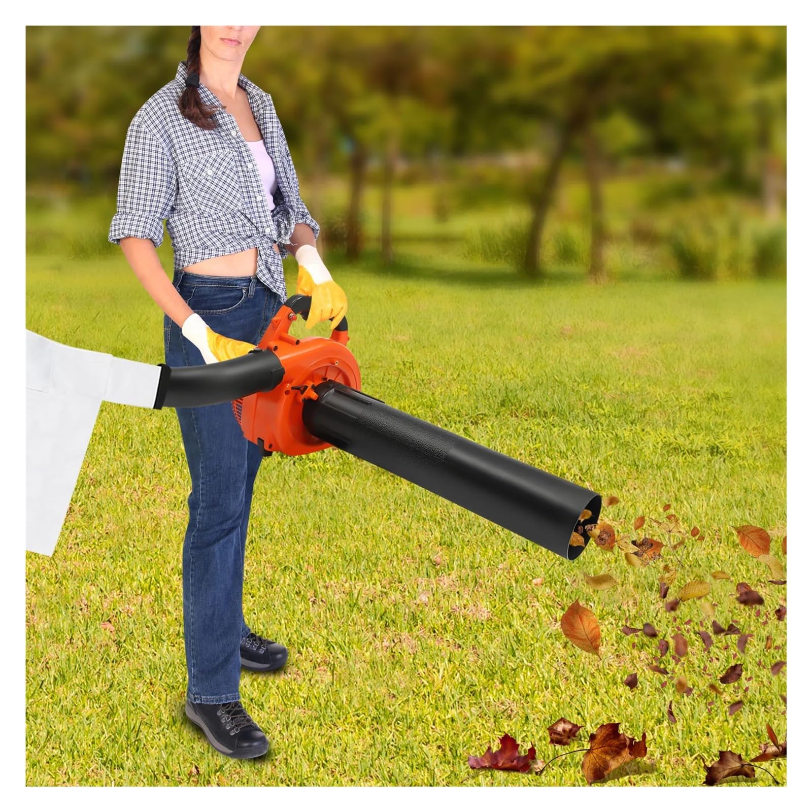Soplador de Hojas, Soplador de Hojas portátil 2 Tiempos, Gasolina, for Trabajo Pesado, Ciclo Comercial, Limpieza Jardines