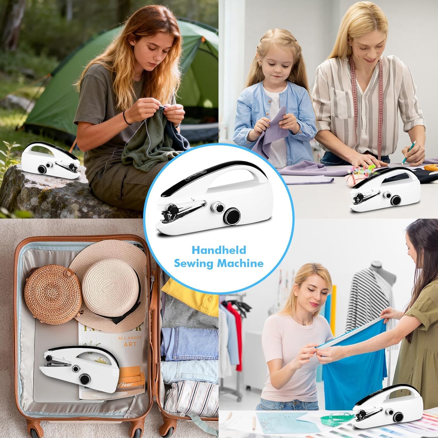 Handheld Sewing Machine, Portable Mini Sewing Machine for Beginners Adults, Easy to Use & Quick Home Clothing Repair Tools, Suitable for Sewing Fabrics, Clothes, Curtains, Family Travel, DIY - Image 6