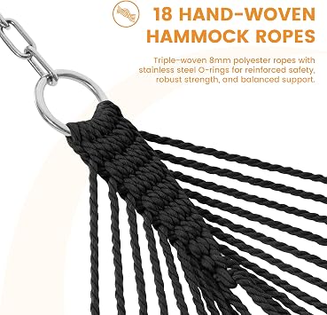 Lazy Daze 2 Person Caribbean Rope Hammock, Handwoven Double Hammock
