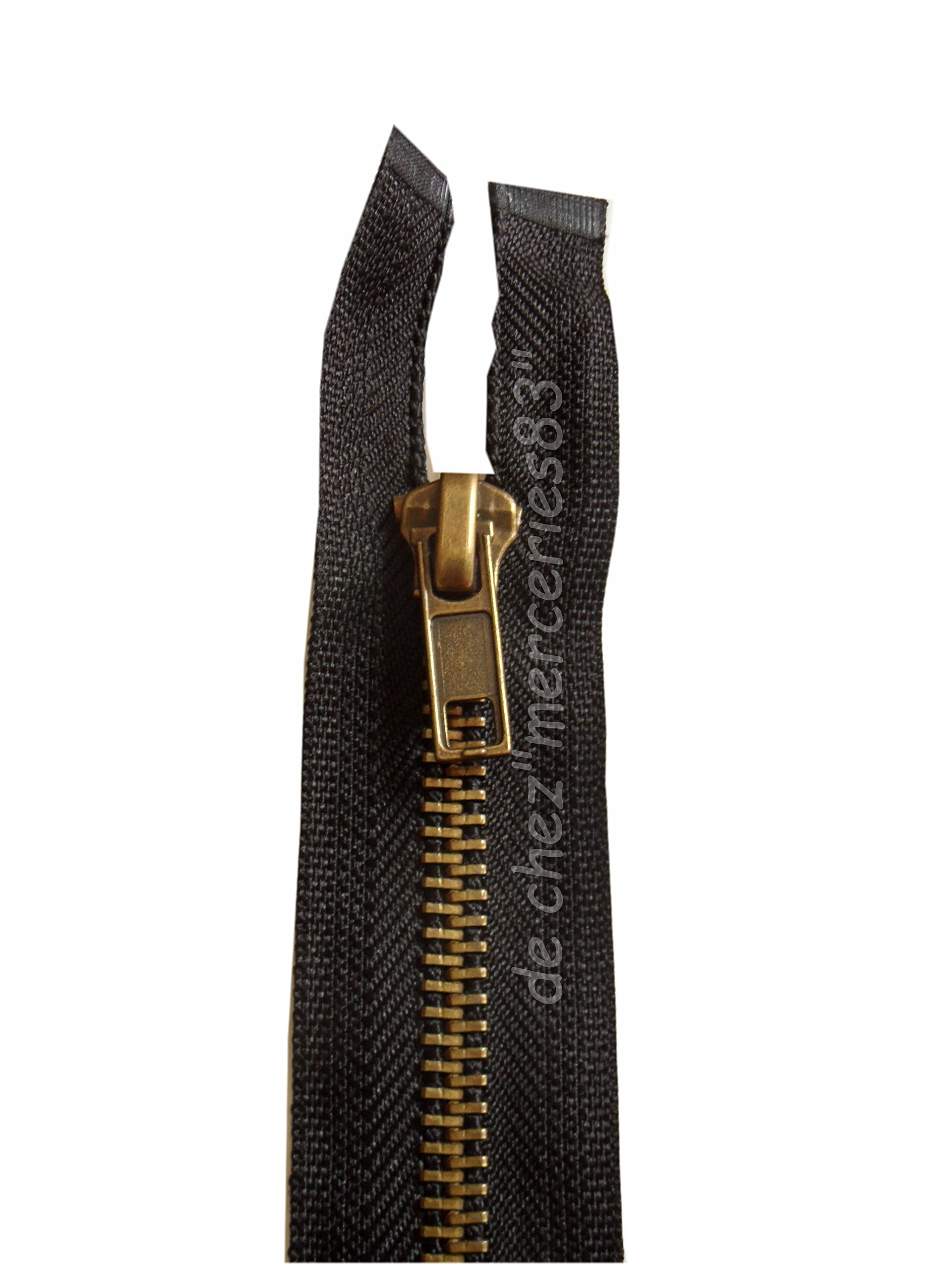 ILC MERCERIE PARADIS Fermeture Éclair Ouvrable Métallique Noir Et Plusieurs Couleurs Au Choix Maille Laiton (de 50 à 80 Cm) (Bordeaux, 75 Cm