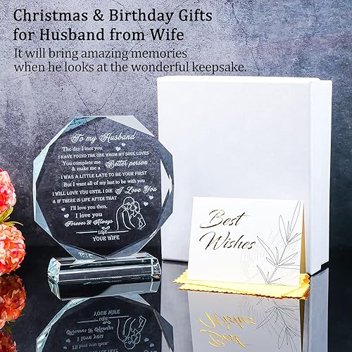 Miniatura 5 de Movdyka Regalo de cumpleaños con texto en inglés "To My Husse", regalos para él y marido de parte de su esposa, regalos de aniversario de boda para