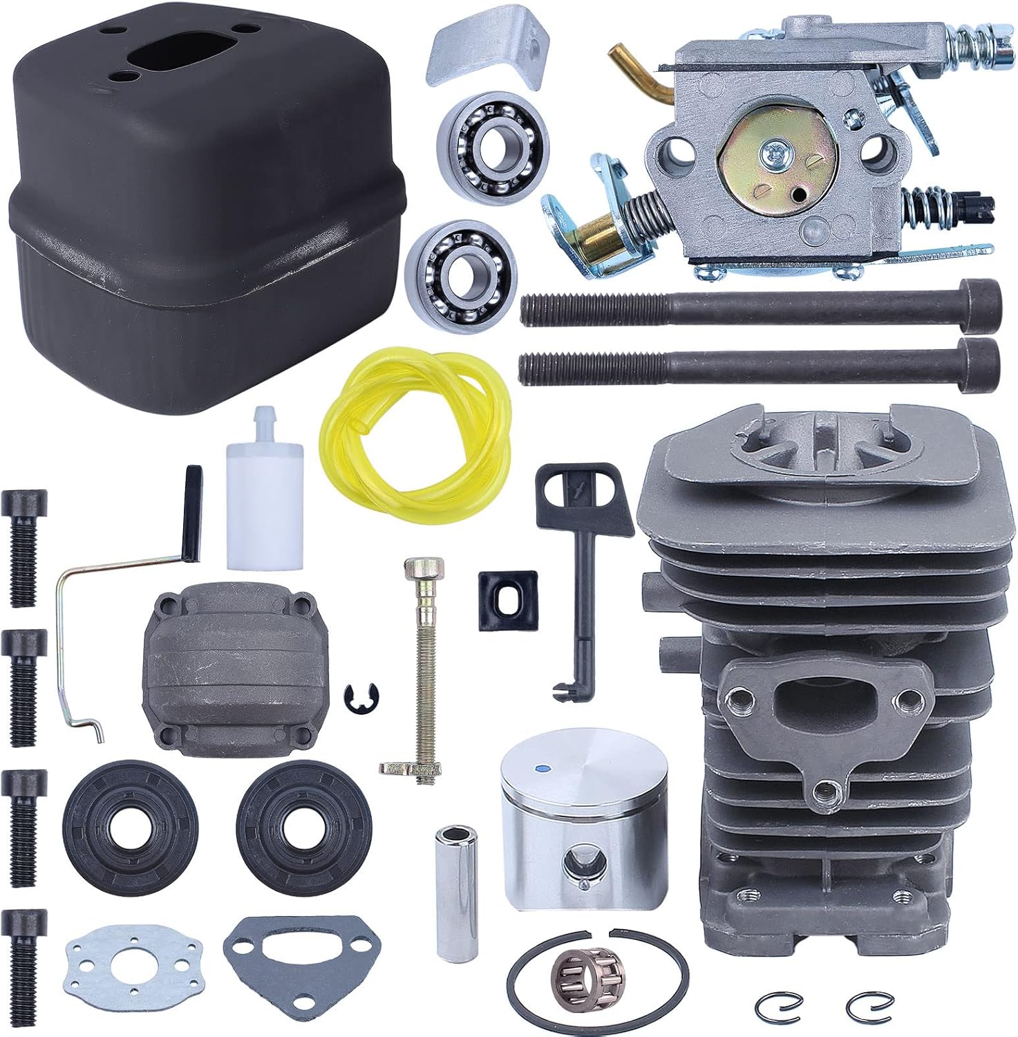 For Husqvarna 142 141 137 136 For Chainsaw part, 40mm Cylinder Kit, 530069941, 530071987, 530069415