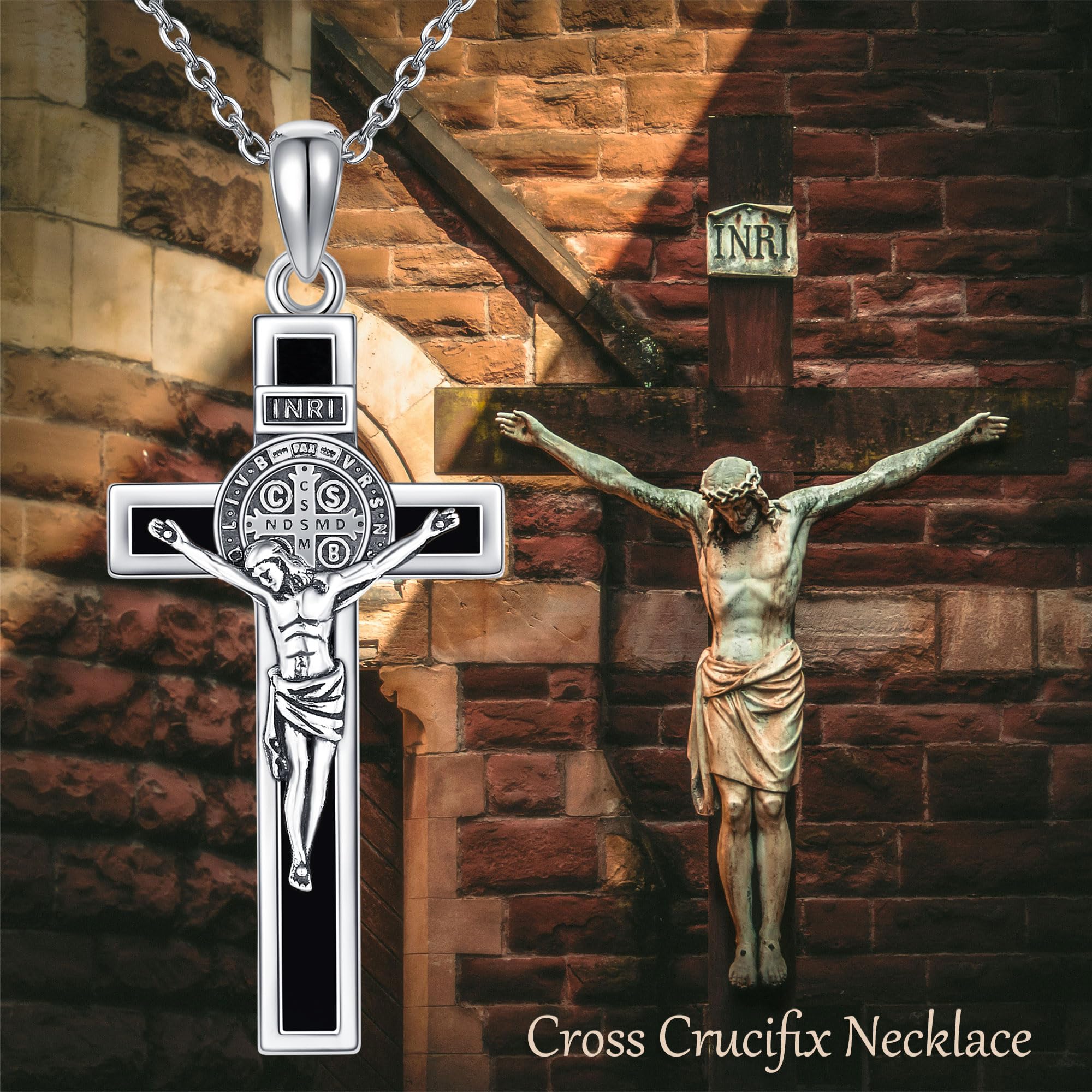 DAYLINLOVE Kreuz-Halskette S925 Sterlingsilber Kreuz Kette Anhänger Religiösen Schmuck Geschenkefür Damen
