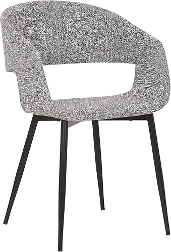 Miniatura 1 de Armen Living Jocelyn Mid-Century - Silla decorativa de tela para comedor, 18 pulgadas de altura, gris y negro