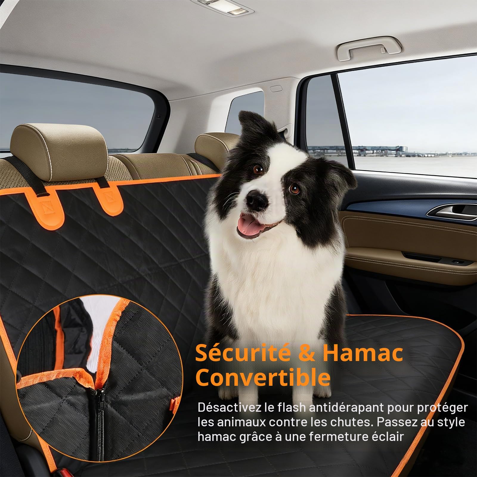 Housse de Siège d'auto pour Chien Banquette Arrière Antidérapant,Protective Car Seat for Dogs, Car Dog Protection,Car Seat Cover for Dogs, Visualisation Protection Coffre Universelle Voiture