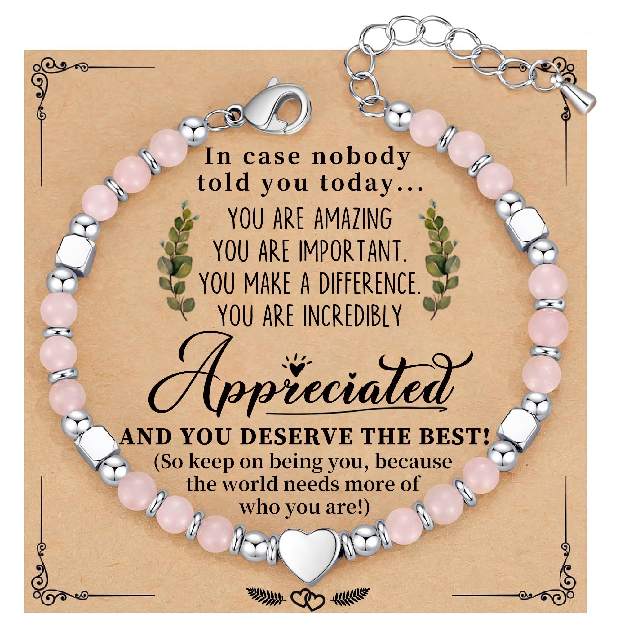 Best Friend Bracelet Gifts for Women, Employee Appreciation Gifts for Corworkers, Inspirational Bracelets for Women Friends Thank You Gift Birthday Jewelry