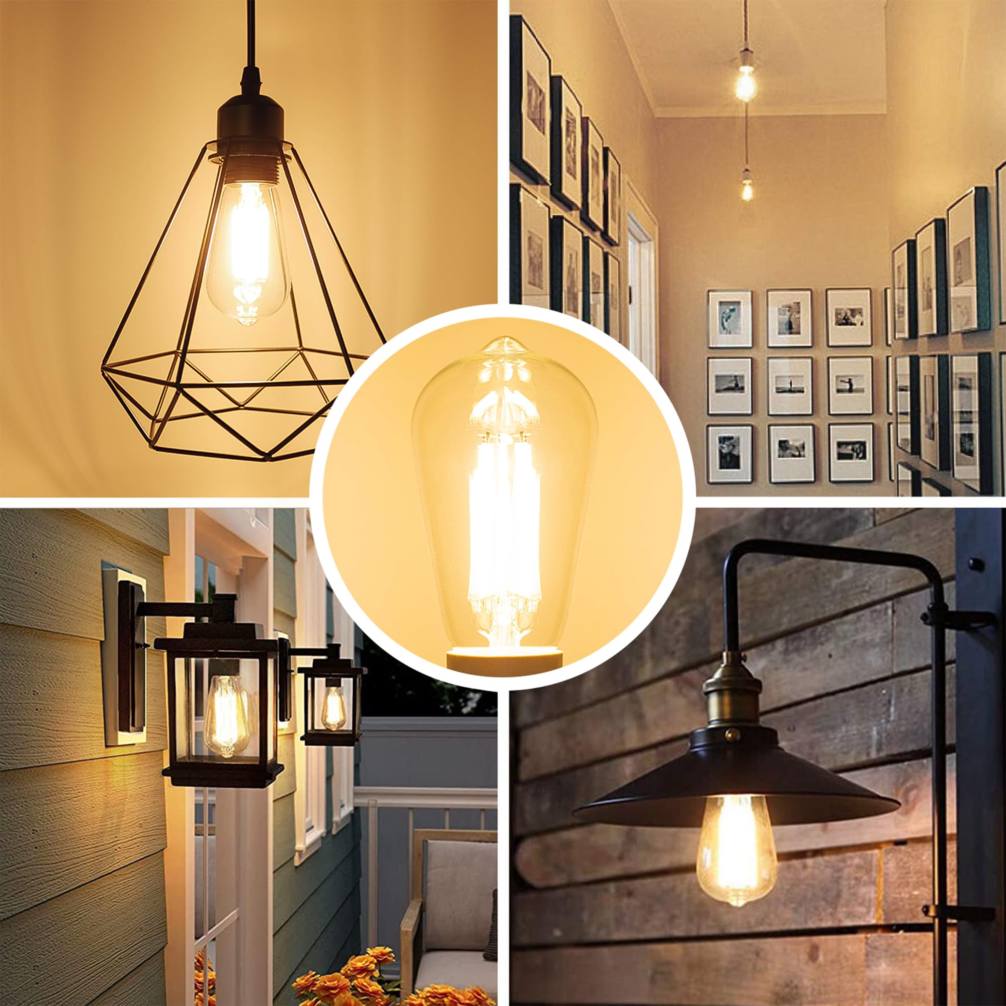 Żarówka LED E27, ciepła biel, 100 W, 2000 lumenów, 12 W, vintage, energooszczędna, zamiennik żarówki 120 W, ciepła biel 2700 K, żarówka Edisona do codziennego oświetlenia, bez migotania, 230 V, 2