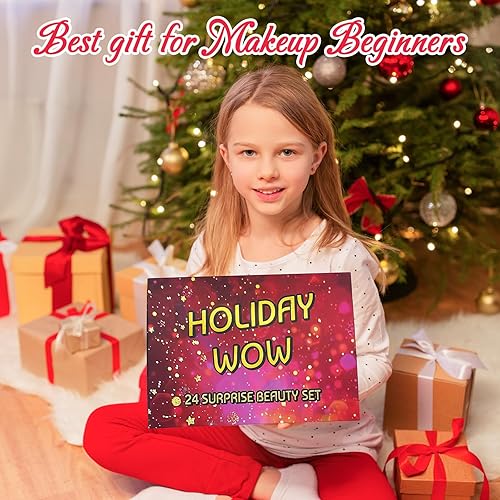 Miniatura 6 de Calendario de Adviento de maquillaje 2025 para adolescentes y niñas, calendario de cuenta regresiva de 24 días de Navidad, sorpresas en caja