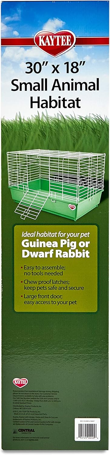 Kaytee My First Home Guinea Pig Large,Green,30" x 18" x 19" : Pet Cages : Pet Supplies
