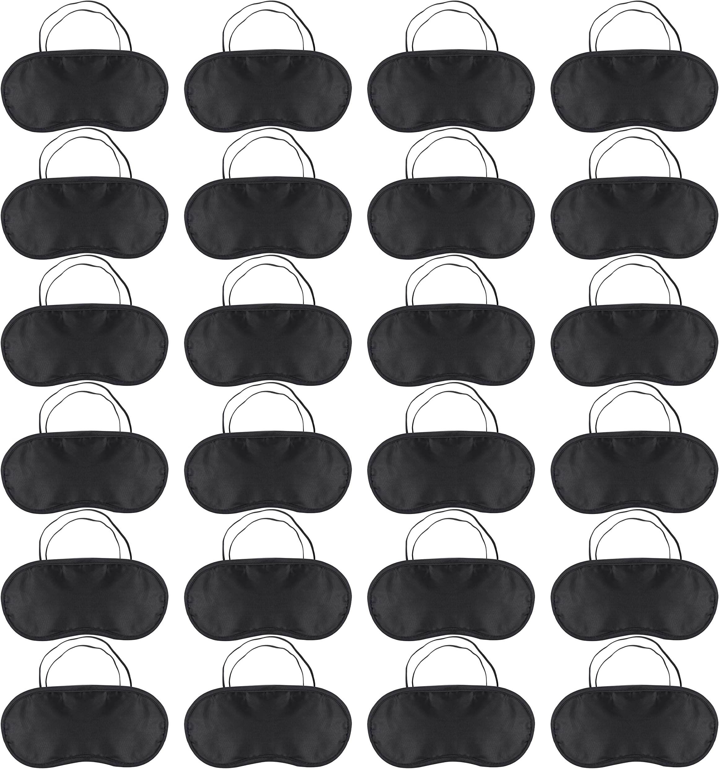 kuou 24 Pack Sleep Eye Mask Shade Cover, Soft Blindfold Travel Sleep Cover Comfortable Lightweight Eye Sleeping Mask for Travel, Sleeping, Lunch Break (Black)
